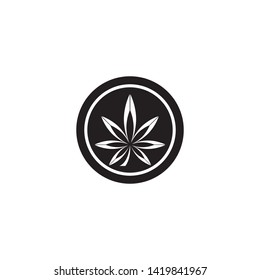 black Canabis leaf vector illustration icon design vector
