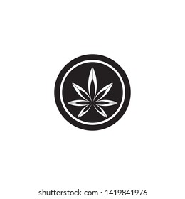 black Canabis leaf vector illustration icon design vector