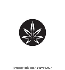 black Canabis leaf vector illustration icon design vector