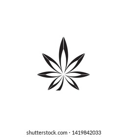 black Canabis leaf vector illustration icon design vector