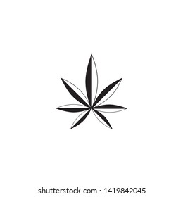 black Canabis leaf vector illustration icon design vector