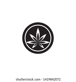 black Canabis leaf vector illustration icon design vector