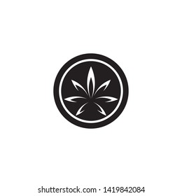 black Canabis leaf vector illustration icon design vector