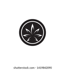black Canabis leaf vector illustration icon design vector