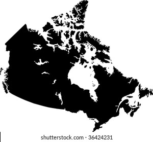 Black Canada map with province borders