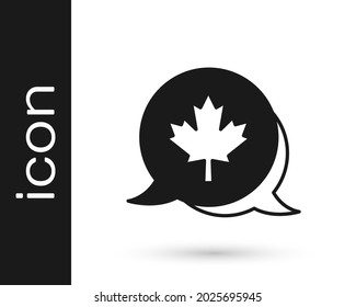 Icono negro de la hoja de arce canadiense aislado en fondo blanco. Símbolo de Canadá hoja de arce.  Vector