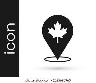 Black Canadian maple leaf icon isolated on white background. Canada symbol maple leaf.  Vector
