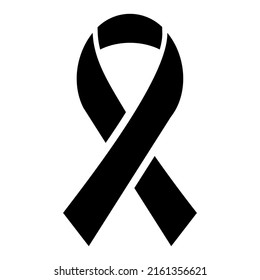 Black cancer ribbon icon. Symbol for website design, logo, app, UI. Vector illustration, EPS10
