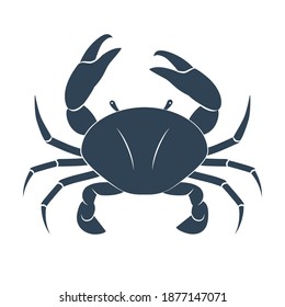 Black Cancer vector icon. Illustration of an astrology sign. Zodiac astrology sign depicting crab arthropod animal. crustaceans flat design character.