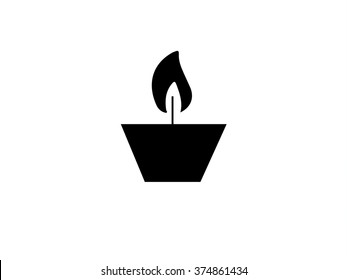 Black candle. Candle flame. Candle holder. Flame. Vector flame. Candle for holidays. Candle for dates. 