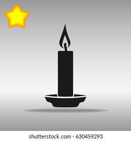 black Candle Icon button logo symbol concept high quality on the gray background