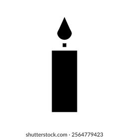 Black candle icon. Concept of remembrance, hope, and spirituality.