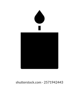 Black candle icon silhouette. Concept of memory, mourning, and hope.