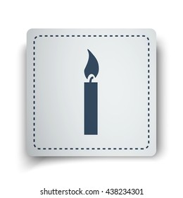 Black Candle Light icon on white sticker
