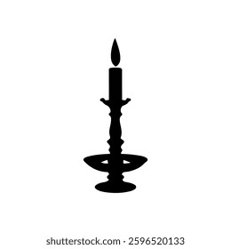 Black Candlestick silhouette vector illustration on white background