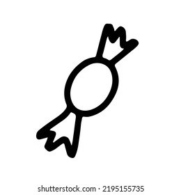 Black candy drawn with a thin line. Vector