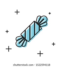 Black Candy icon isolated on white background. Happy Halloween party.  Vector Illustration