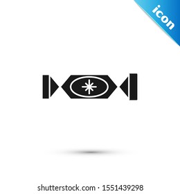 Black Candy icon isolated on white background. Merry Christmas and Happy New Year.  Vector Illustration