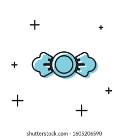 Black Candy icon isolated on white background.  Vector Illustration