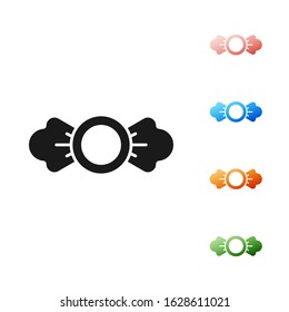 Black Candy icon isolated on white background. Set icons colorful. Vector Illustration