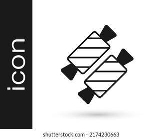 Black Candy icon isolated on white background. Happy Valentines day.  Vector