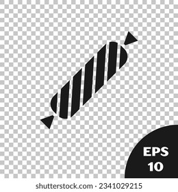 Black Candy icon isolated on transparent background.  Vector