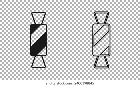 Black Candy icon isolated on transparent background. Happy Halloween party.  Vector