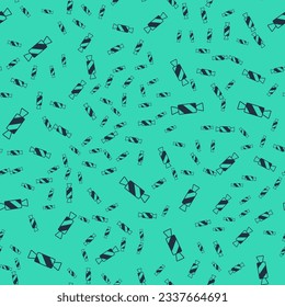 Black Candy icon isolated seamless pattern on green background. Happy Halloween party.  Vector