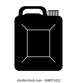 Black canister of gasoline icon image, vector illustration