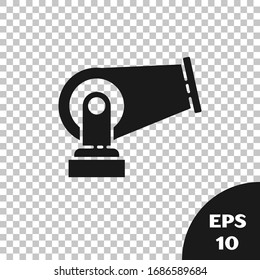 Icono de cañón negro aislado en fondo transparente. Ilustración vectorial