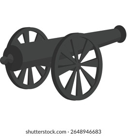 Cañón negro con ruedas Vector 
