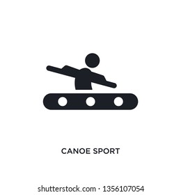 black canoe sport isolated vector icon. simple element illustration from sport concept vector icons. canoe sport editable logo symbol design on white background. can be use for web and mobile