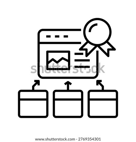 Black Canonical Url Icon with line or outline style
