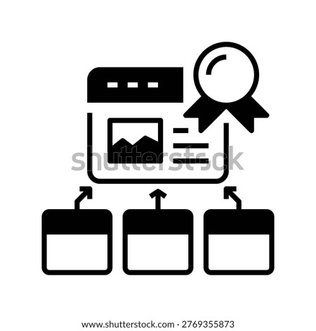 Black Canonical Url Icon with solid or glyph style