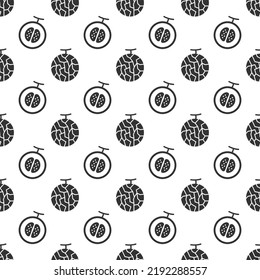 Black cantaloup seamless pattern background