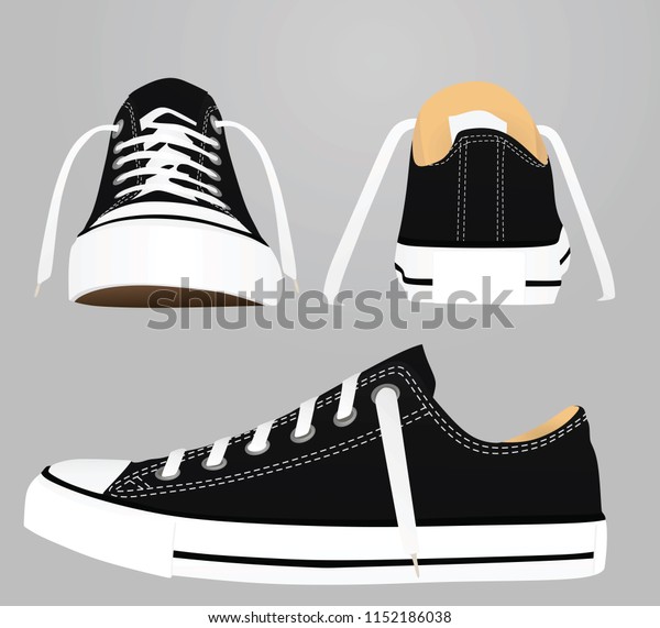 Black Canvas Snickers Vector Illustration Stock Vector (Royalty Free ...