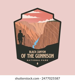 black canyon of the gunnison national park logo patch vector illustration design