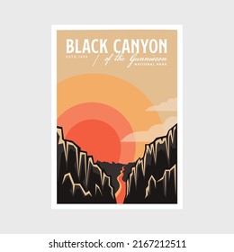 Black canyon of the gunnisson national park poster vector illustration design