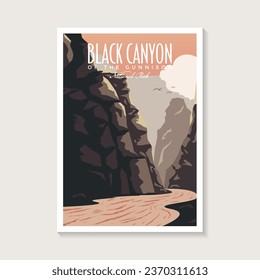 Afiche del Parque Nacional del Cañón Negro, diseño de afiches sobre el paisaje del cañón del río