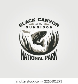 black canyon vintage logo vector symbol illustration design, us national park logo