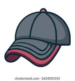 black cap hat accessories fashion lifestyle flat color vector illustration template design