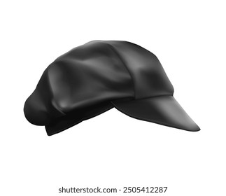 Black cap on a white background. Vector illustration.