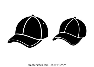 Black Cap Silhouette Vector - Simple and Stylish Head wear Icon