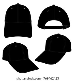 Black Cap template using for fashion cloth design and assessorie for designer to make mock up or blue print in copany