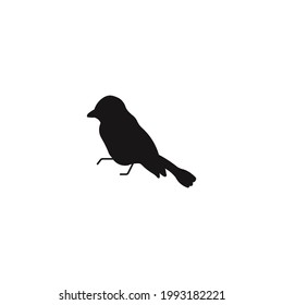 black capped chickadee silhouette icon vector on a white background