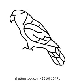 black capped lory parrot bird line icon vector. black capped lory parrot bird sign. isolated contour symbol black illustration