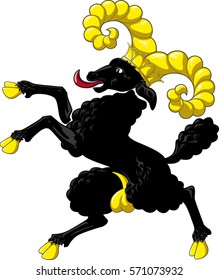 black capricorn - goat - vector