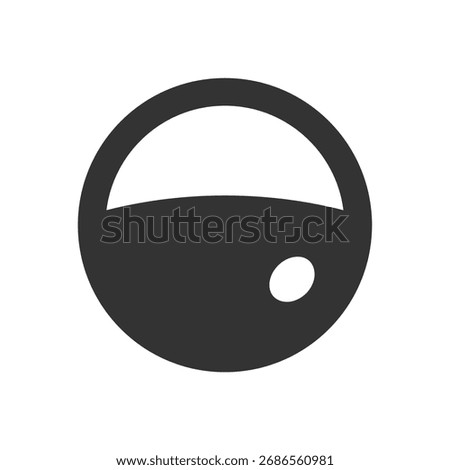 Black Capsule Toy Icon — Vector Illustration of a Single Gashapon Capsule with Simple and Modern Design