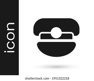 Icono del sombrero de capitán negro aislado en fondo blanco.  Vector