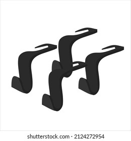 Black Car Back Seat Headrest Hooks stock illustration. Headrest hooks for Car Handbag Clothes Coats Grocery Bags.